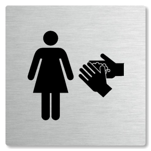 WC ženy, 100x100mm, stříbrná, Nevada